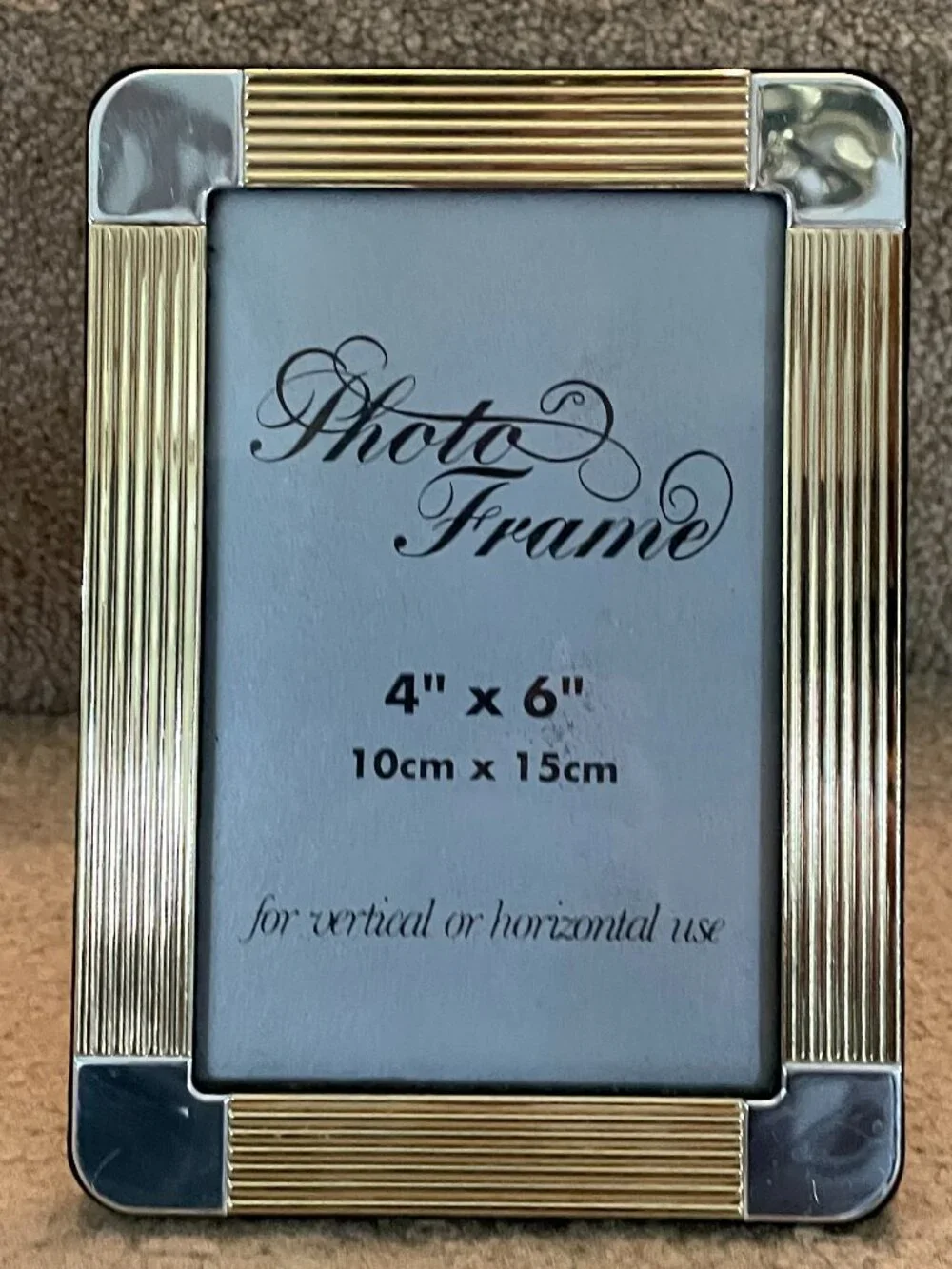 NEW Gold & Silver Art Deco 4 x 6 Photo Frame